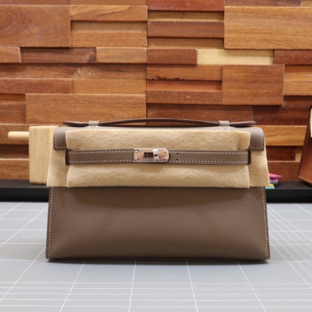Epsom leather swift leather hand wax thread handbag